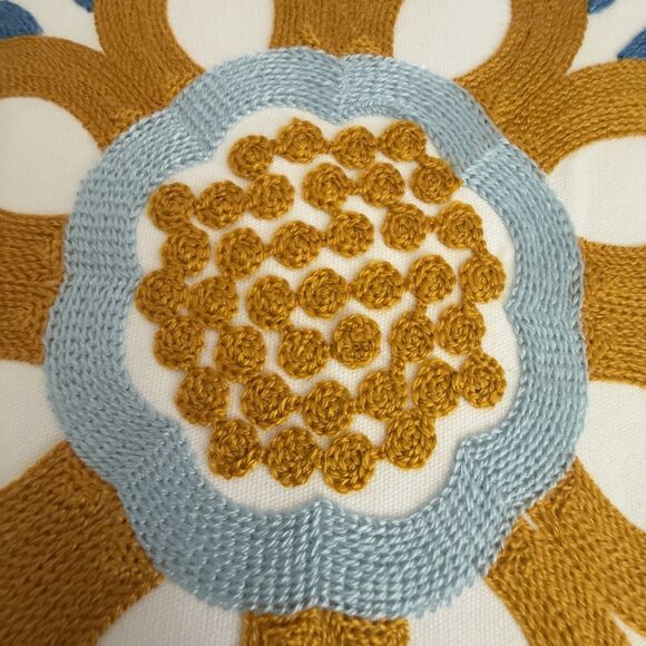 Kittmin Embroidered Boho Fall Floral Decorative Set Of 2 Throw Pillows Couch - Picture 7 of 10